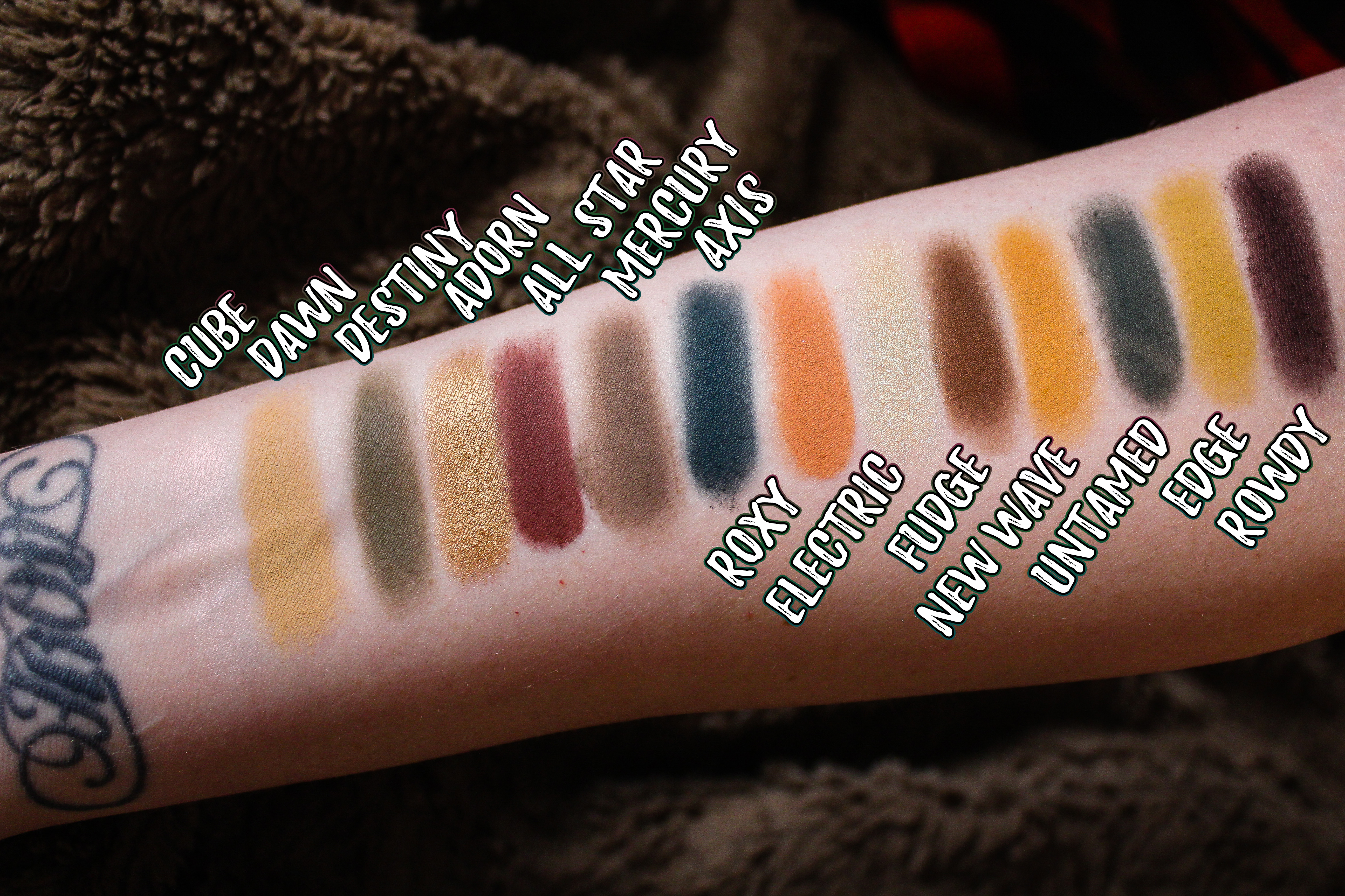 ABH Subculture Palette Swatches W Names