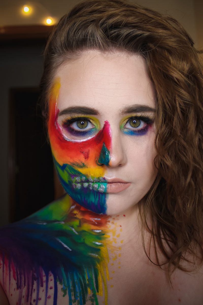 Rainbow Splatter Skull | Vanessa Davis & James Charles Inspired Makeup Look